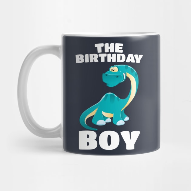 The Birthday Boy - Happy Long Neck Dinosaur Boys by PozureTees108